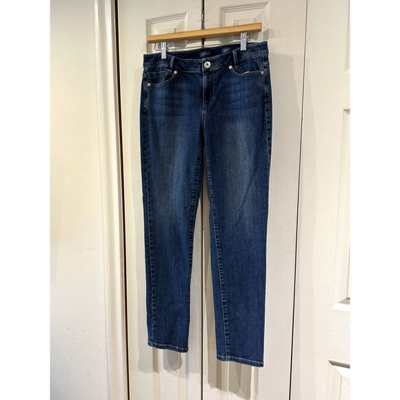 J. Jill Denim Weekender Dark Wash Slim Straight Leg Stretch Jeans 6 - Picture 6 of 11